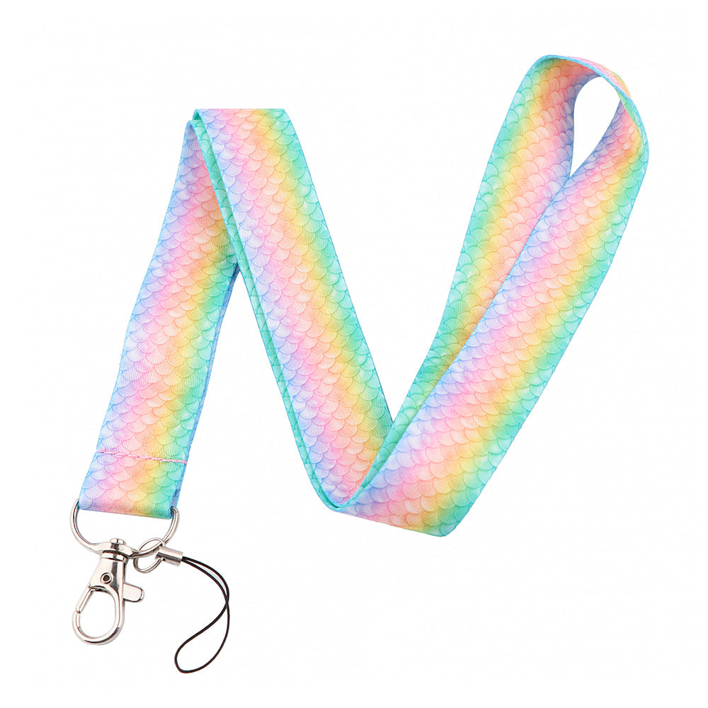 Wholesale Polyester Mermaid Scales Mobile Phone Lanyard Keychain